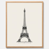 Tavla med en Vintageposter med en illustration av Eiffeltornet i Paris – Arkitektur poster
