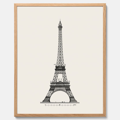 Tavla med en Vintageposter med en illustration av Eiffeltornet i Paris – Arkitektur poster