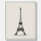 Tavla i canvas med en Vintageposter med en illustration av Eiffeltornet i Paris – Arkitektur poster