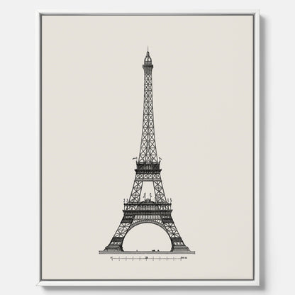 Tavla i canvas med en Vintageposter med en illustration av Eiffeltornet i Paris – Arkitektur poster