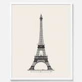 Tavla med en Vintageposter med en illustration av Eiffeltornet i Paris – Arkitektur poster