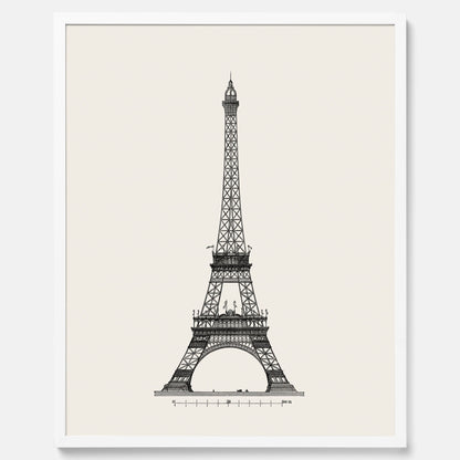 Tavla med en Vintageposter med en illustration av Eiffeltornet i Paris – Arkitektur poster