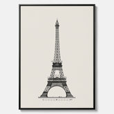 Tavla i canvas med en Vintageposter med en illustration av Eiffeltornet i Paris – Arkitektur poster