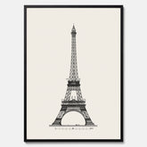 Tavla med en Vintageposter med en illustration av Eiffeltornet i Paris – Arkitektur poster