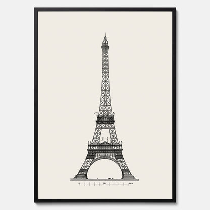 Tavla med en Vintageposter med en illustration av Eiffeltornet i Paris – Arkitektur poster
