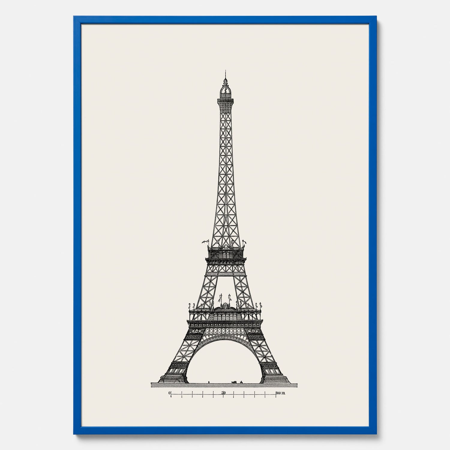 Tavla med en Vintageposter med en illustration av Eiffeltornet i Paris – Arkitektur poster
