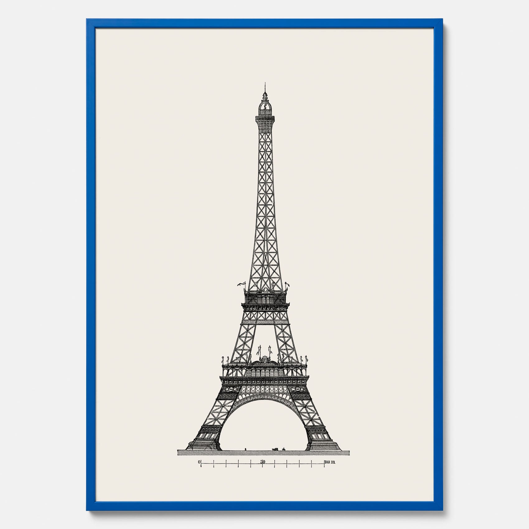 Tavla med en Vintageposter med en illustration av Eiffeltornet i Paris – Arkitektur poster