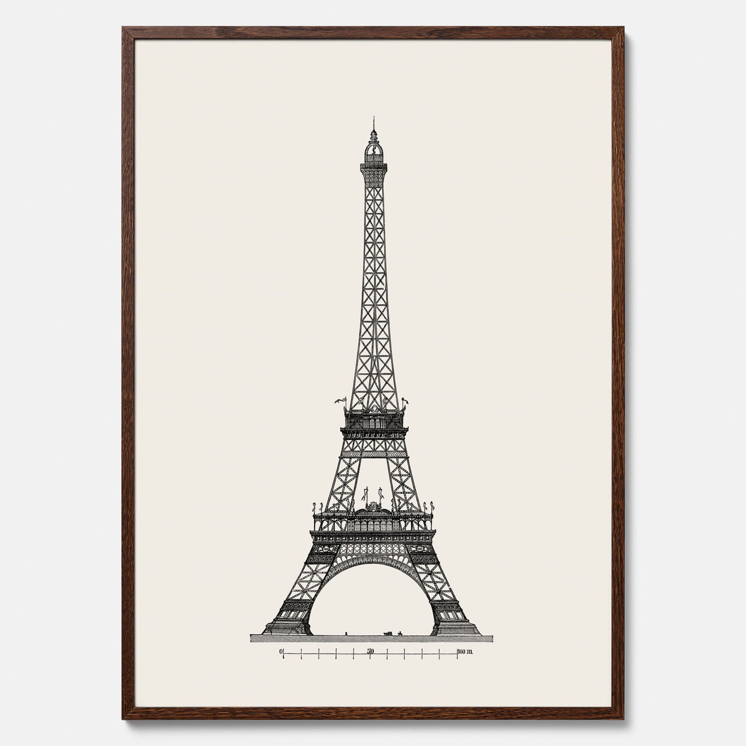 Tavla med en Vintageposter med en illustration av Eiffeltornet i Paris – Arkitektur poster