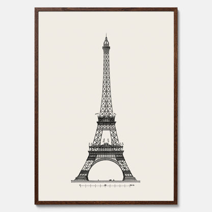 Tavla med en Vintageposter med en illustration av Eiffeltornet i Paris – Arkitektur poster