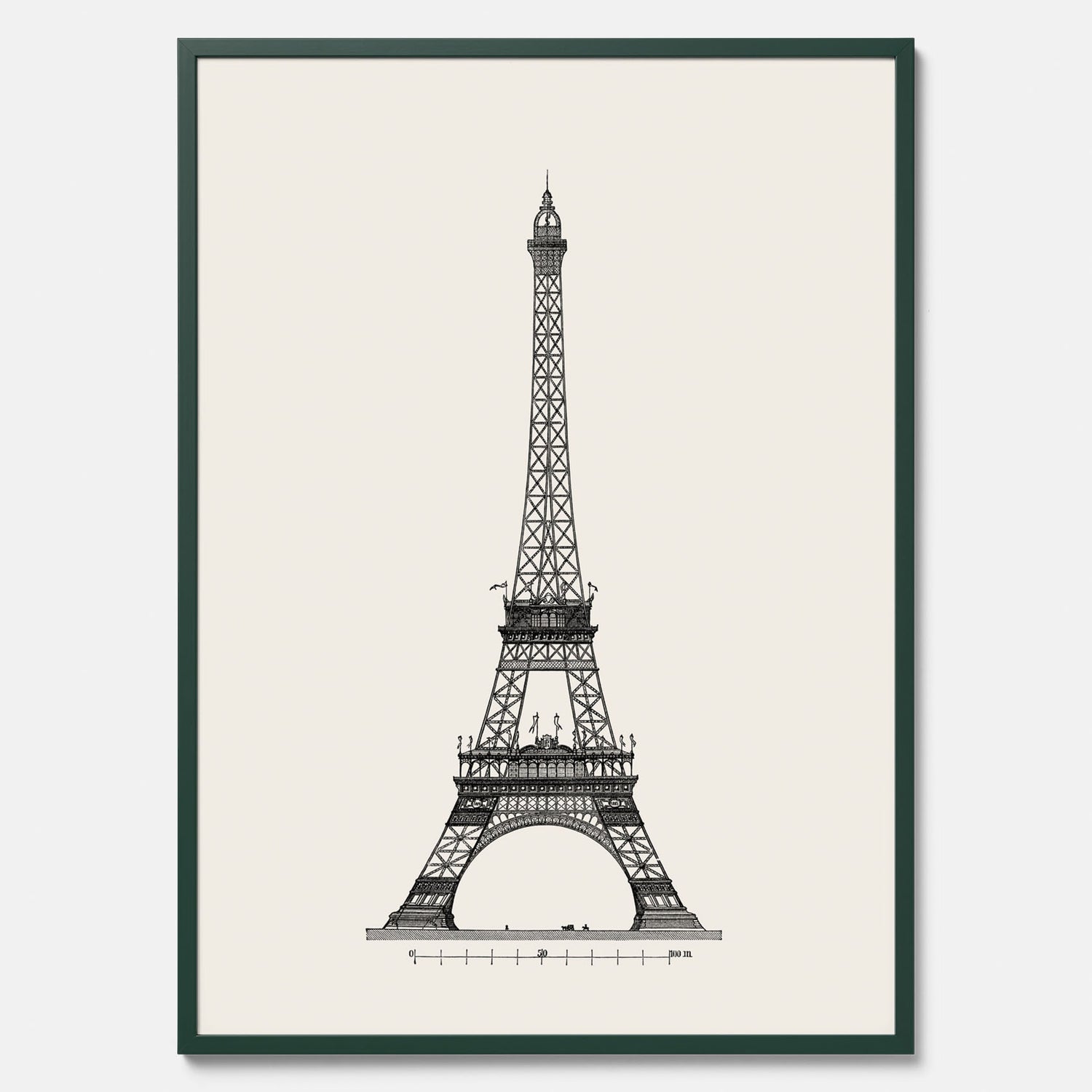 Tavla med en Vintageposter med en illustration av Eiffeltornet i Paris – Arkitektur poster