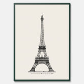 Tavla med en Vintageposter med en illustration av Eiffeltornet i Paris – Arkitektur poster