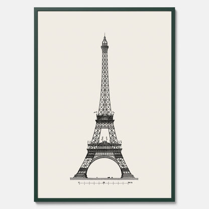 Tavla med en Vintageposter med en illustration av Eiffeltornet i Paris – Arkitektur poster