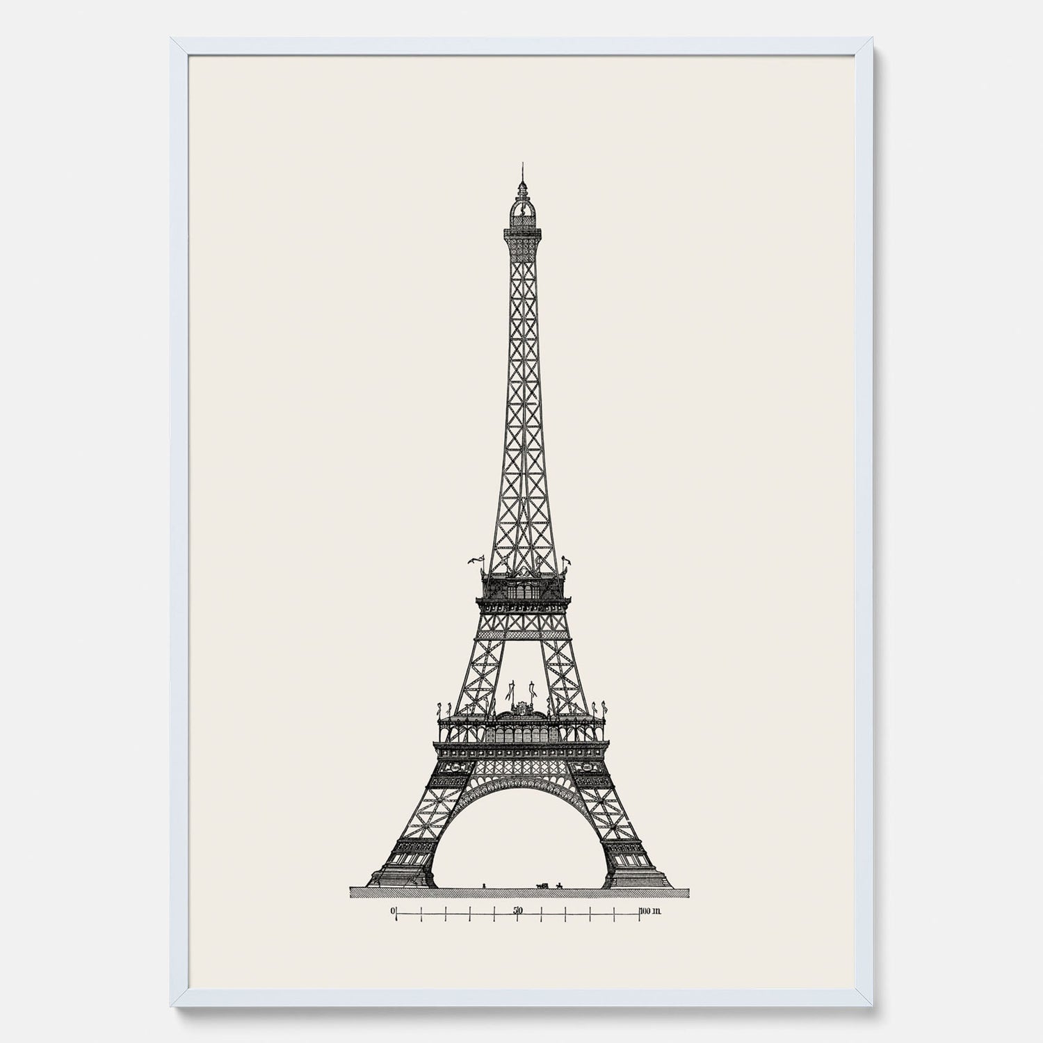 Tavla med en Vintageposter med en illustration av Eiffeltornet i Paris – Arkitektur poster