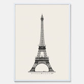 Tavla med en Vintageposter med en illustration av Eiffeltornet i Paris – Arkitektur poster