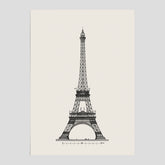 Vintageposter med en illustration av Eiffeltornet i Paris – Arkitektur poster