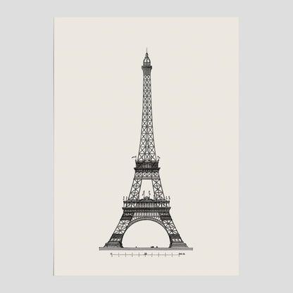 Vintageposter med en illustration av Eiffeltornet i Paris – Arkitektur poster