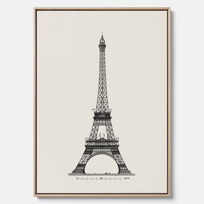 Tavla i canvas med en Vintageposter med en illustration av Eiffeltornet i Paris – Arkitektur poster