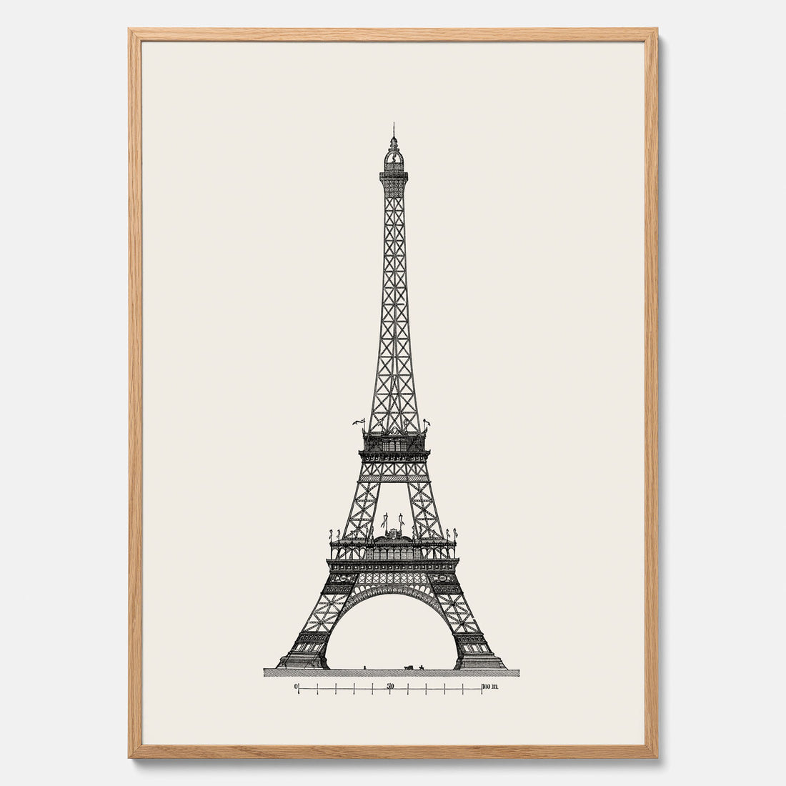 Tavla med en Vintageposter med en illustration av Eiffeltornet i Paris – Arkitektur poster