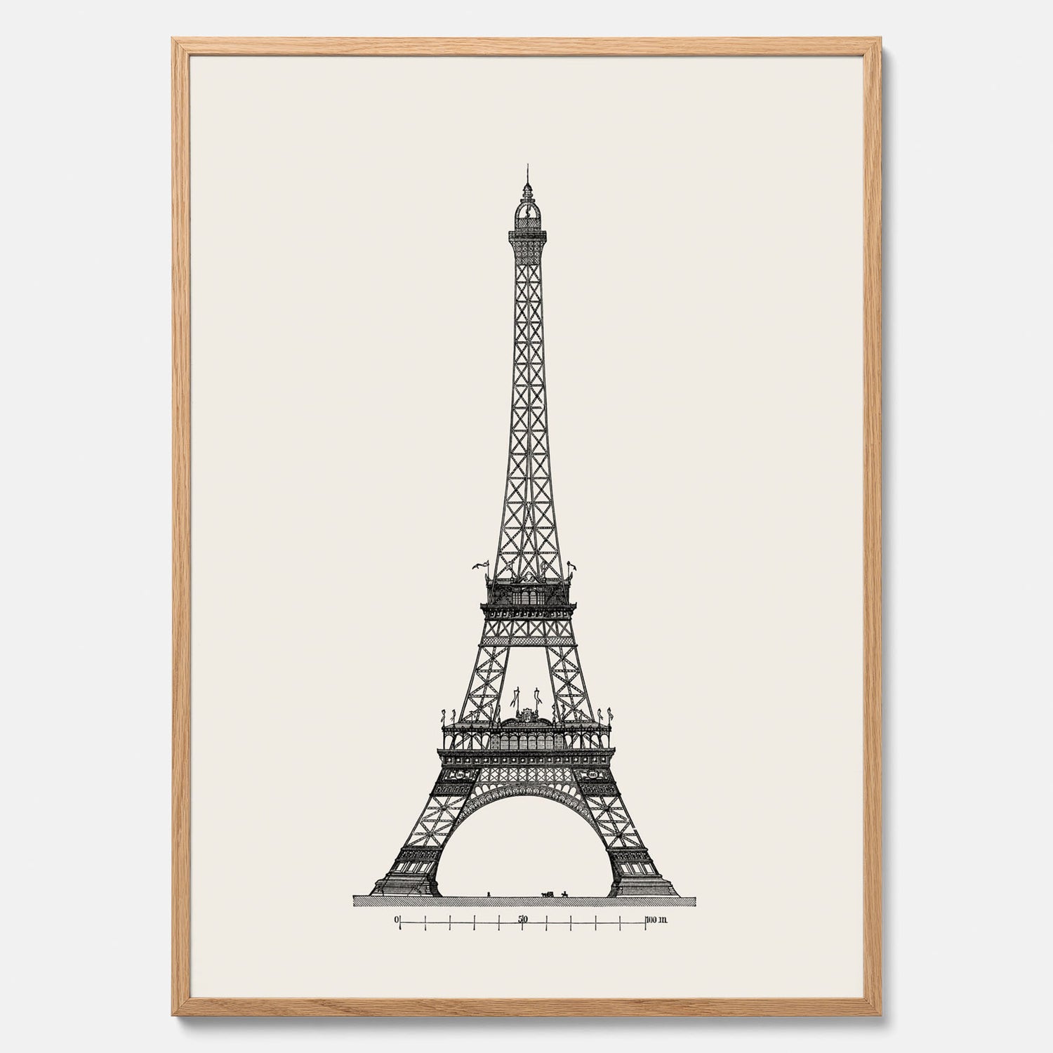 Tavla med en Vintageposter med en illustration av Eiffeltornet i Paris – Arkitektur poster