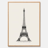 Tavla med en Vintageposter med en illustration av Eiffeltornet i Paris – Arkitektur poster