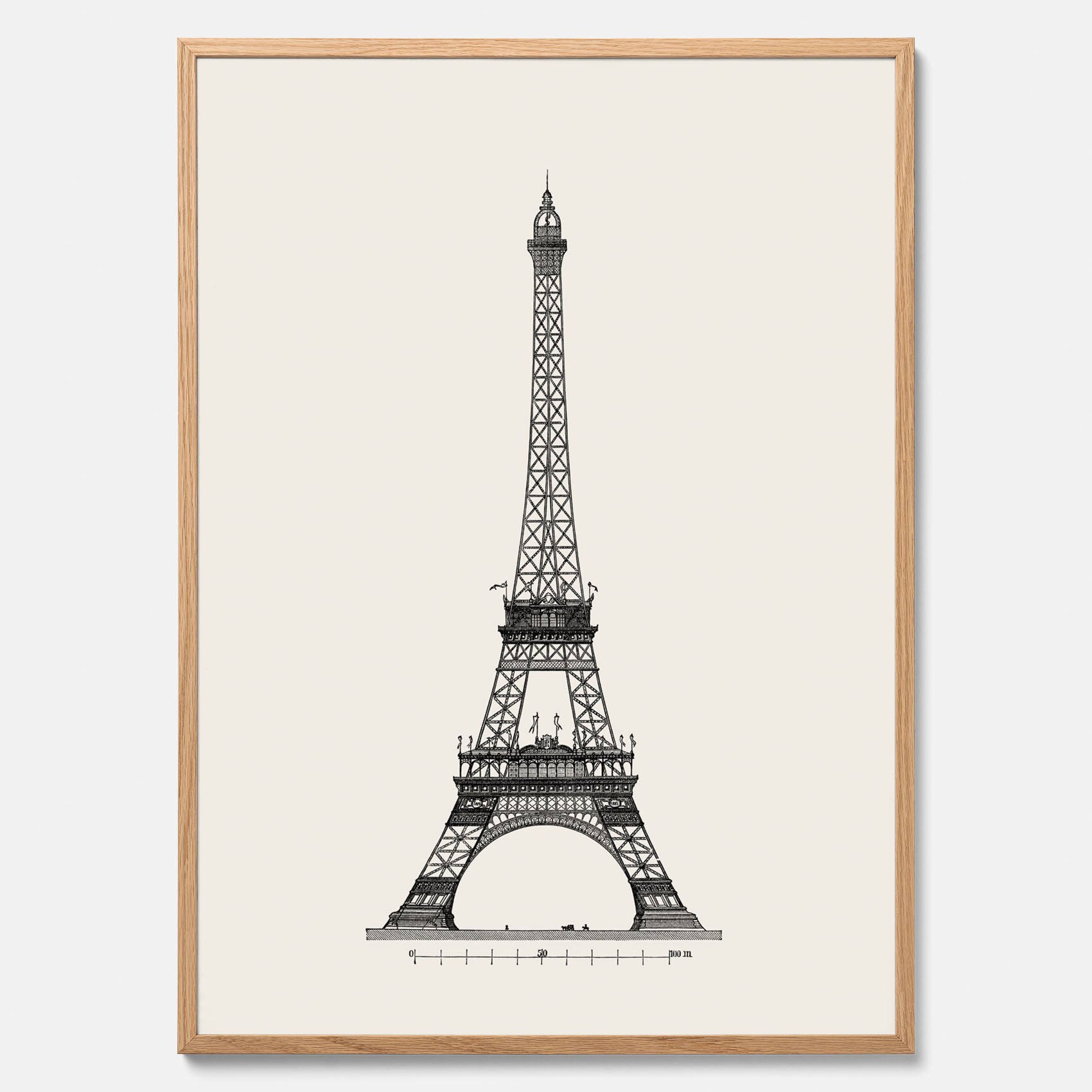 Tavla med en Vintageposter med en illustration av Eiffeltornet i Paris – Arkitektur poster
