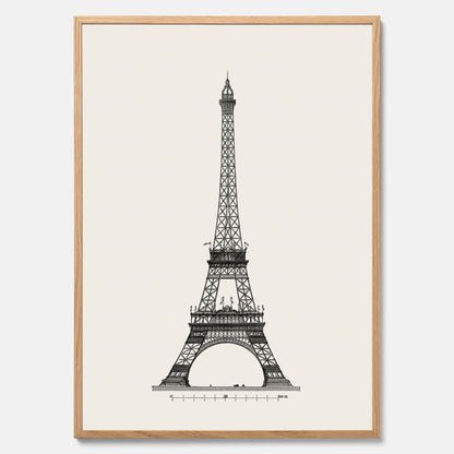 Tavla med en Vintageposter med en illustration av Eiffeltornet i Paris – Arkitektur poster
