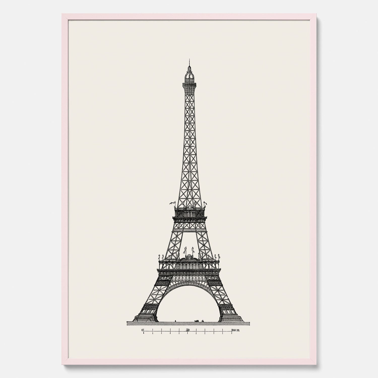 Tavla med en Vintageposter med en illustration av Eiffeltornet i Paris – Arkitektur poster