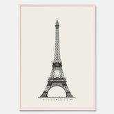 Tavla med en Vintageposter med en illustration av Eiffeltornet i Paris – Arkitektur poster