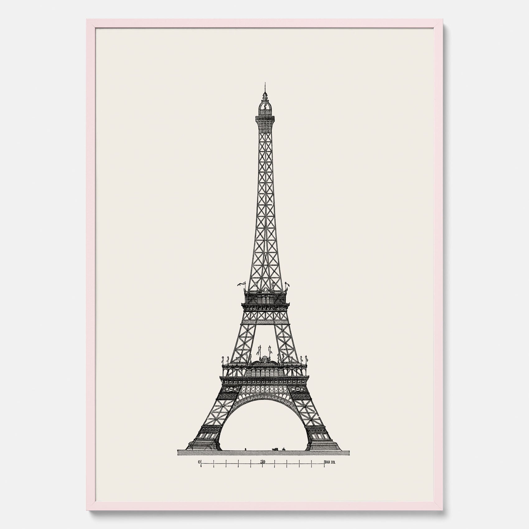 Tavla med en Vintageposter med en illustration av Eiffeltornet i Paris – Arkitektur poster