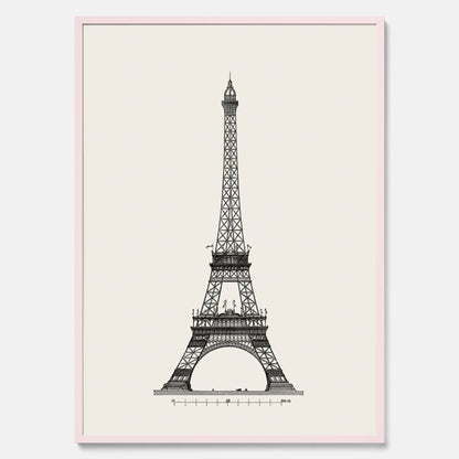 Tavla med en Vintageposter med en illustration av Eiffeltornet i Paris – Arkitektur poster