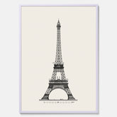 Tavla med en Vintageposter med en illustration av Eiffeltornet i Paris – Arkitektur poster