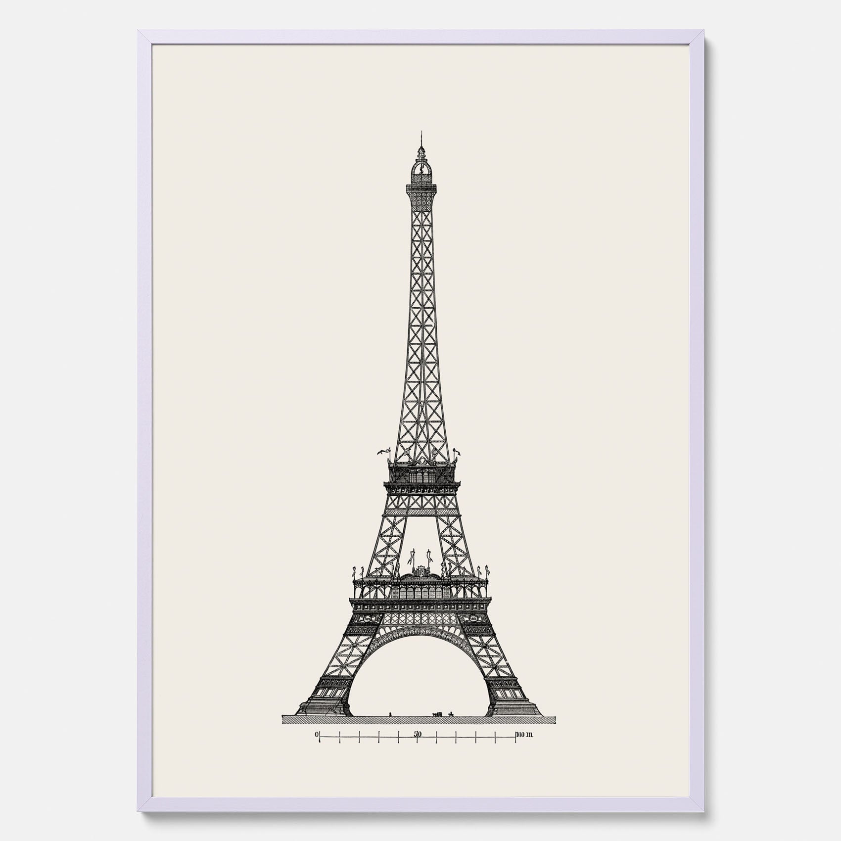 Tavla med en Vintageposter med en illustration av Eiffeltornet i Paris – Arkitektur poster
