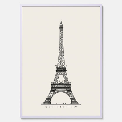 Tavla med en Vintageposter med en illustration av Eiffeltornet i Paris – Arkitektur poster