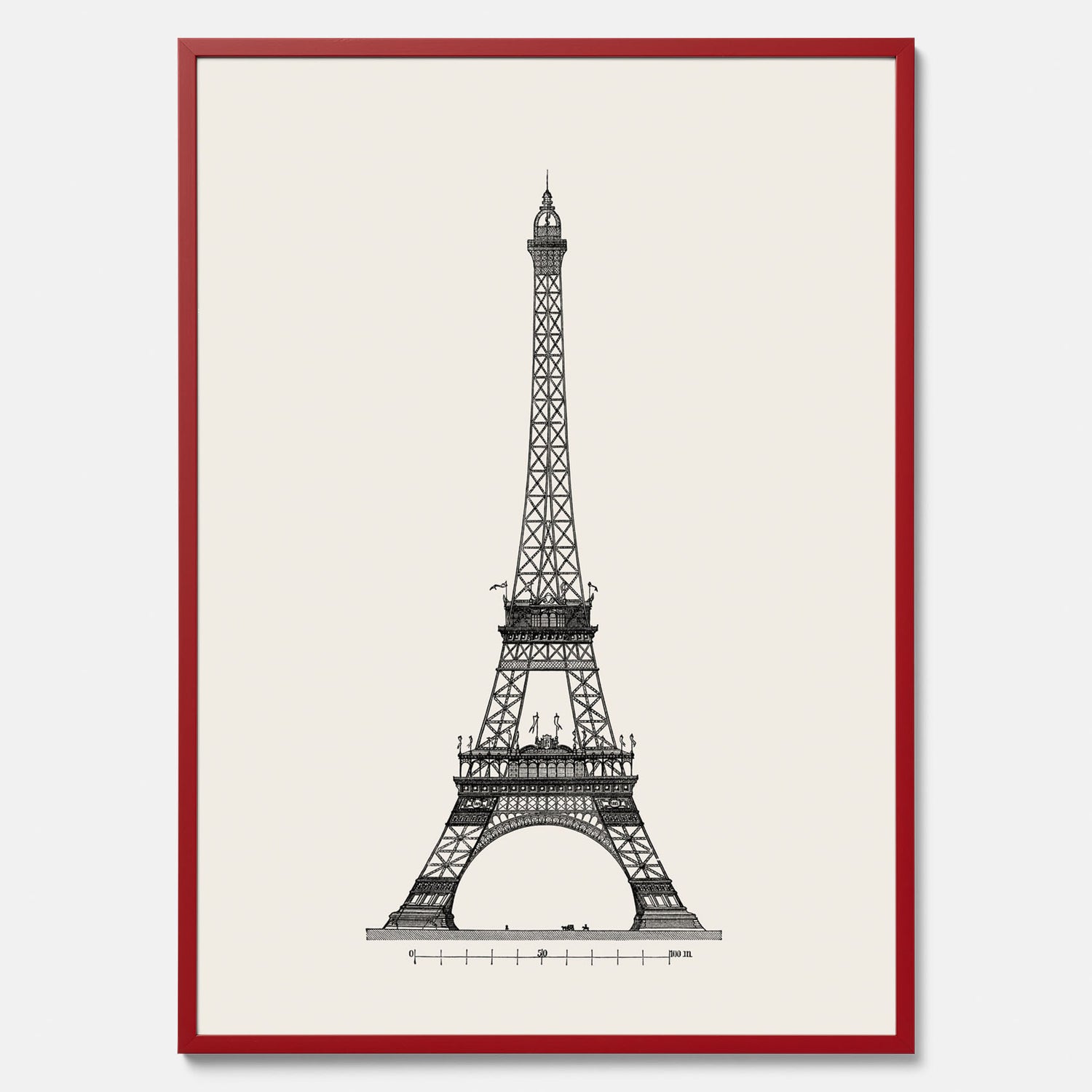 Tavla med en Vintageposter med en illustration av Eiffeltornet i Paris – Arkitektur poster