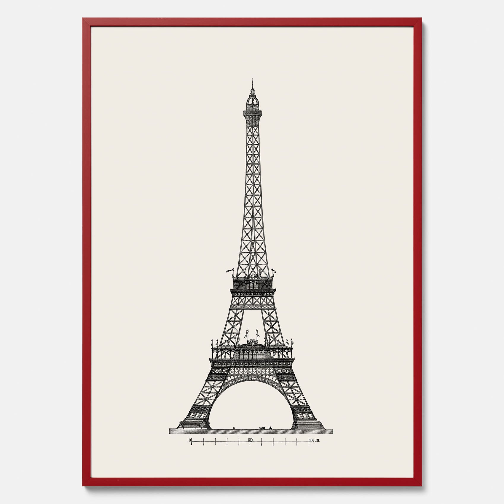 Tavla med en Vintageposter med en illustration av Eiffeltornet i Paris – Arkitektur poster