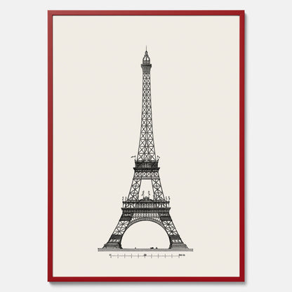 Tavla med en Vintageposter med en illustration av Eiffeltornet i Paris – Arkitektur poster