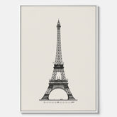 Tavla i canvas med en Vintageposter med en illustration av Eiffeltornet i Paris – Arkitektur poster