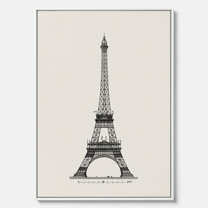 Tavla i canvas med en Vintageposter med en illustration av Eiffeltornet i Paris – Arkitektur poster