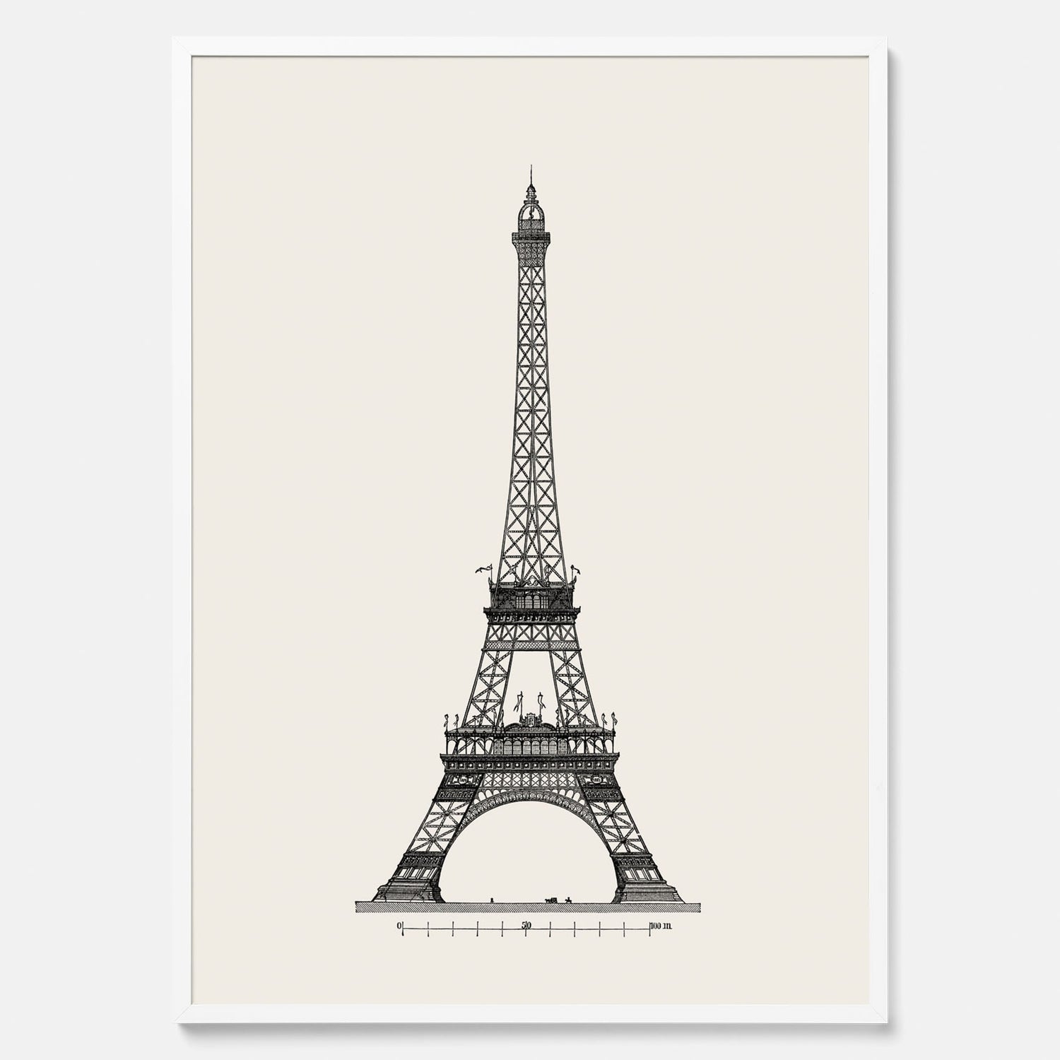 Tavla med en Vintageposter med en illustration av Eiffeltornet i Paris – Arkitektur poster