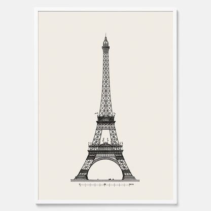 Tavla med en Vintageposter med en illustration av Eiffeltornet i Paris – Arkitektur poster