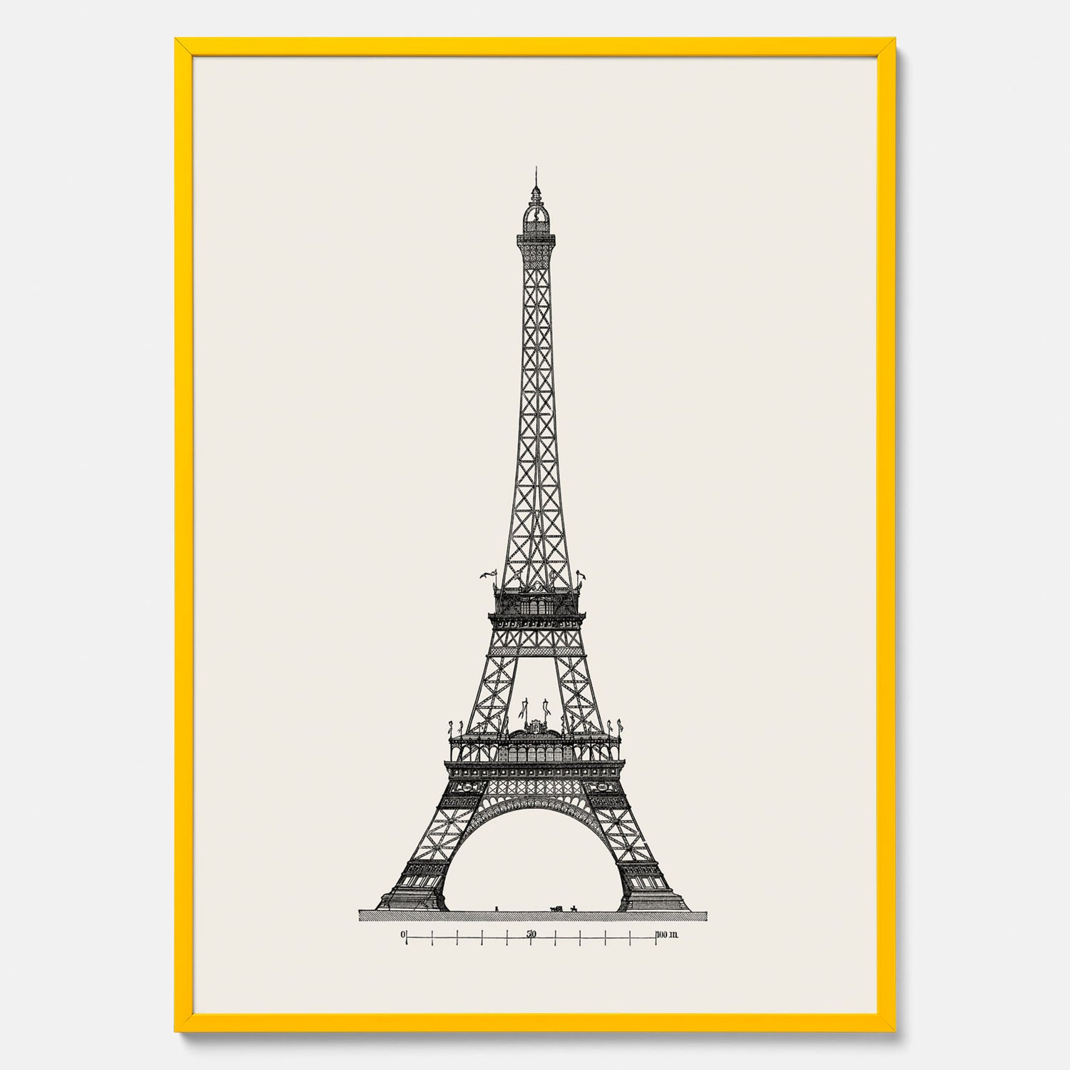 Tavla med en Vintageposter med en illustration av Eiffeltornet i Paris – Arkitektur poster