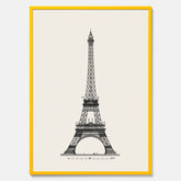 Tavla med en Vintageposter med en illustration av Eiffeltornet i Paris – Arkitektur poster