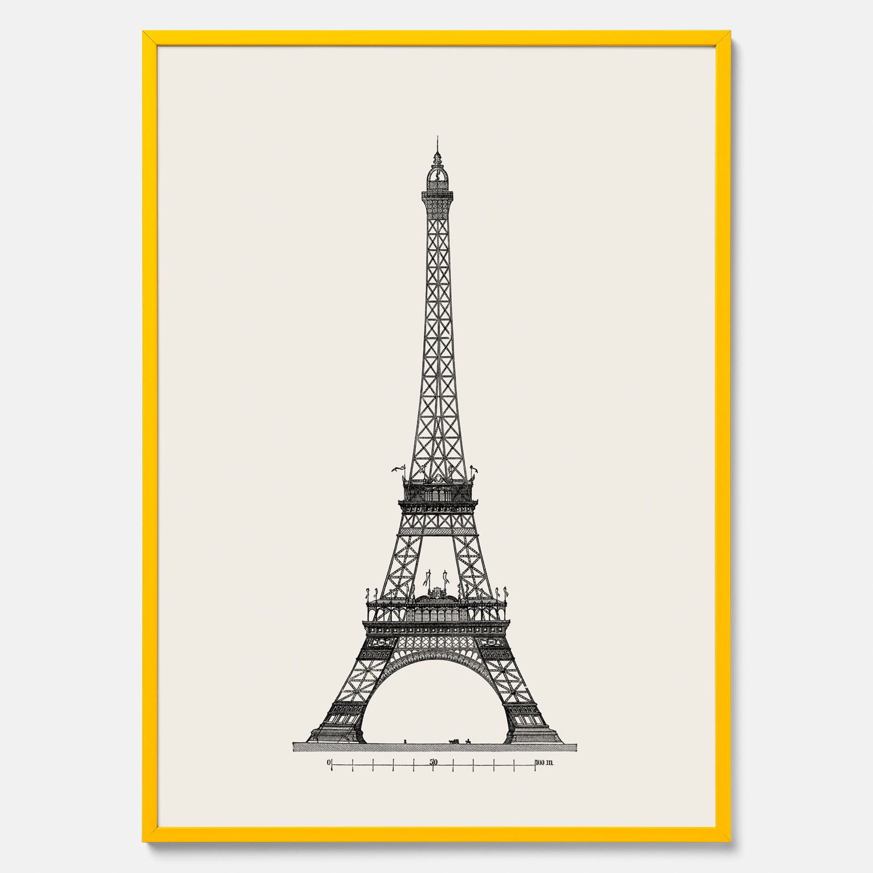 Tavla med en Vintageposter med en illustration av Eiffeltornet i Paris – Arkitektur poster