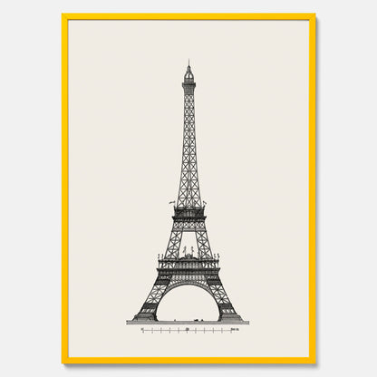 Tavla med en Vintageposter med en illustration av Eiffeltornet i Paris – Arkitektur poster