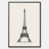 Tavla med en Vintageposter med en illustration av Eiffeltornet i Paris – Arkitektur poster