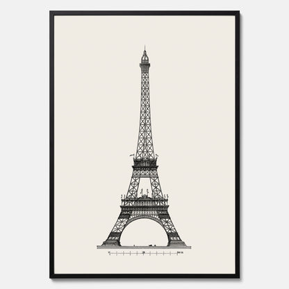 Tavla med en Vintageposter med en illustration av Eiffeltornet i Paris – Arkitektur poster
