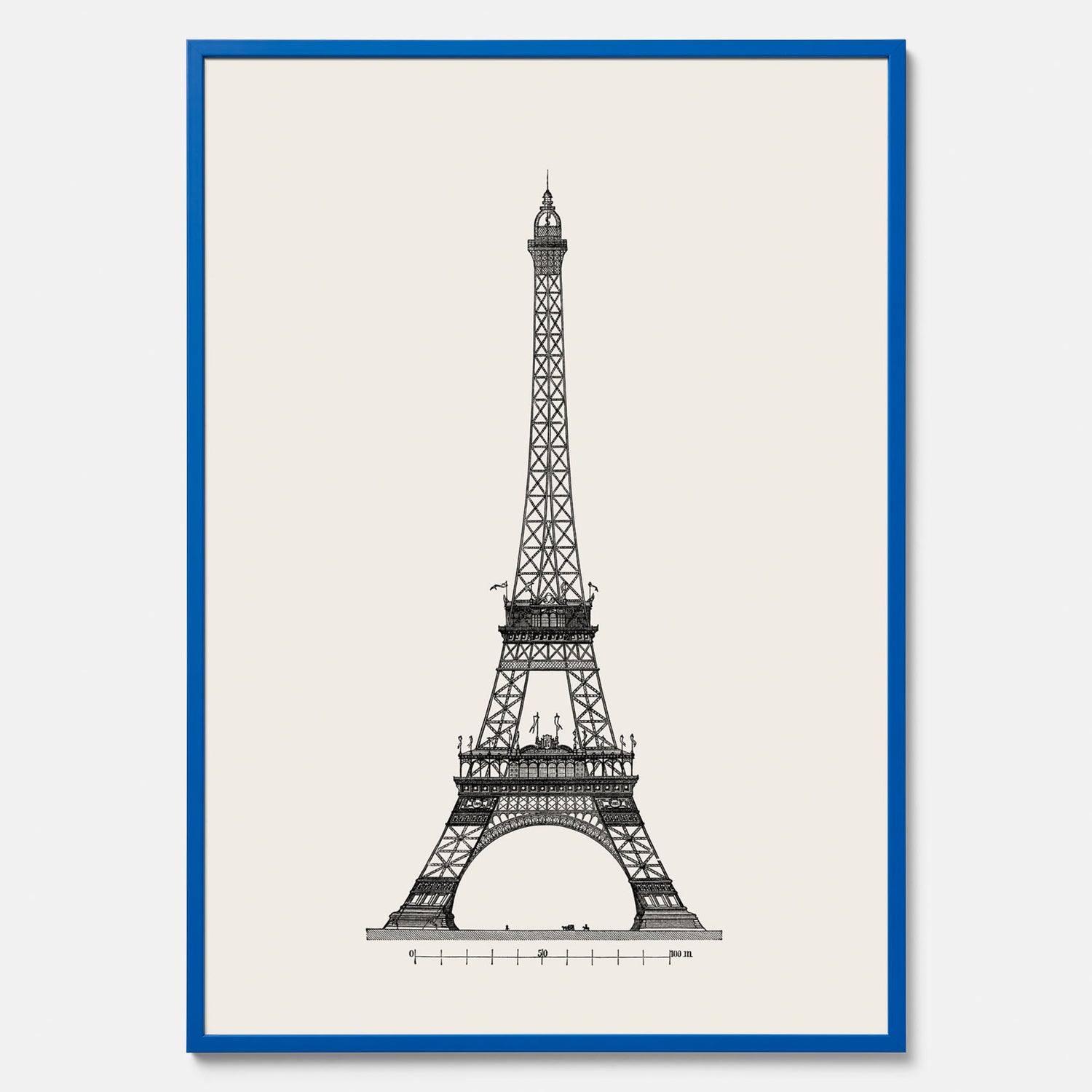 Tavla med en Vintageposter med en illustration av Eiffeltornet i Paris – Arkitektur poster