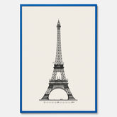 Tavla med en Vintageposter med en illustration av Eiffeltornet i Paris – Arkitektur poster
