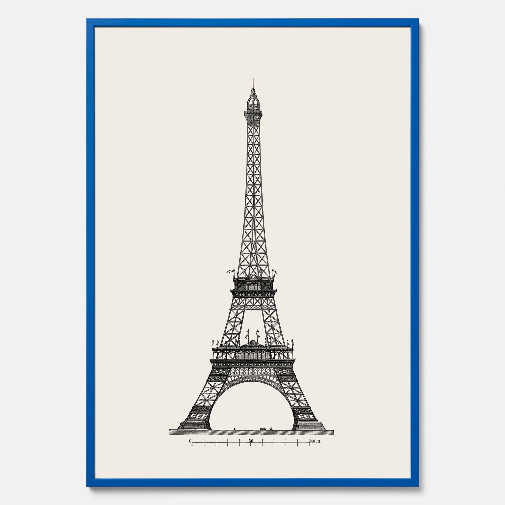 Tavla med en Vintageposter med en illustration av Eiffeltornet i Paris – Arkitektur poster
