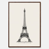 Tavla med en Vintageposter med en illustration av Eiffeltornet i Paris – Arkitektur poster